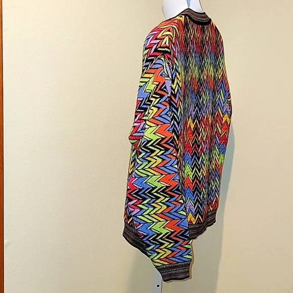 ASOS DESIGN MEN'S KNIT MULTICOLOR SWEATER IN THE CHEVRON PATTERN